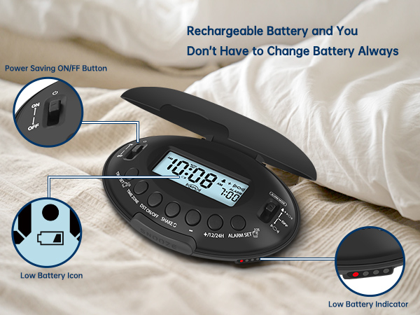 rechargeable alarm clock