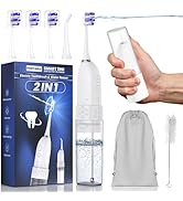 Portable Water flosser with Electric Toothbrush, 2 in 1 Teeth Cleaning Kit, Electric Toothbrush a...