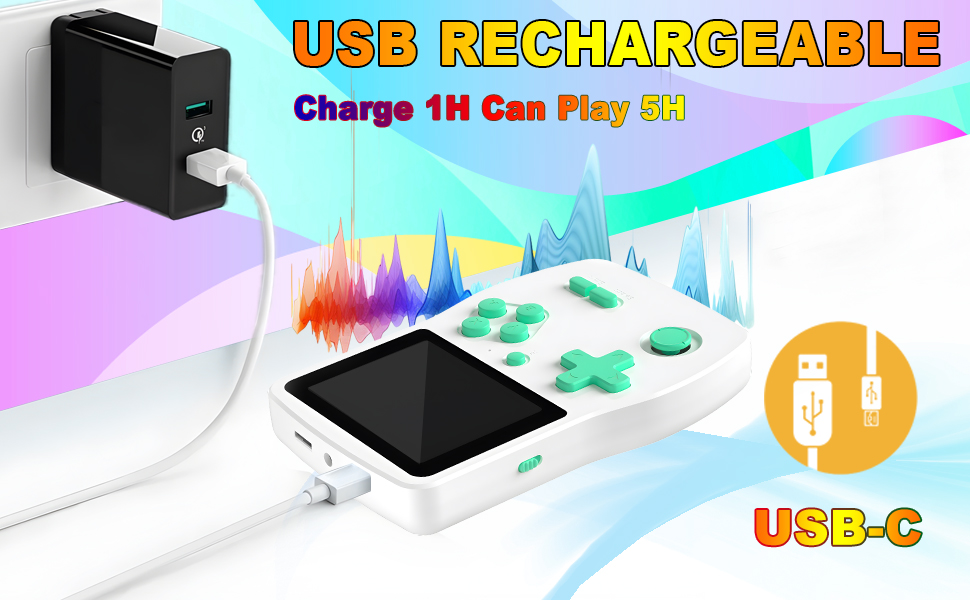 Hand held Video Game Player for Kids - Toys for Age 8-13 - Rechargeable Battery
