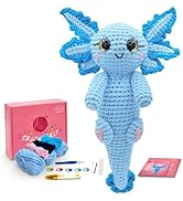 SGIBYN Crochet Kit for Beginners, 11.8 Inch Large Axolotl Amigurumi Crochet Kit with Step-by-Step...