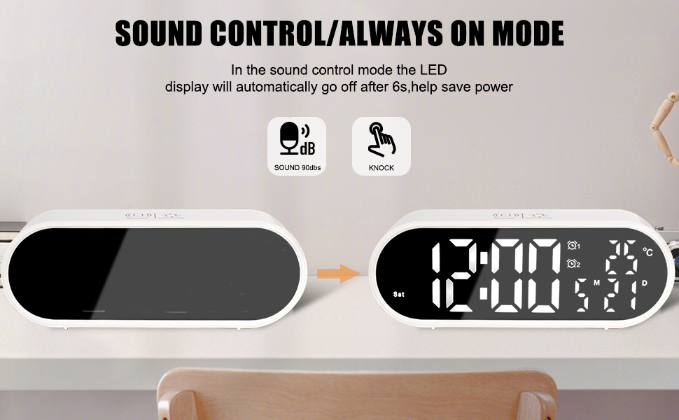 Large Display Digital Alarm Clock