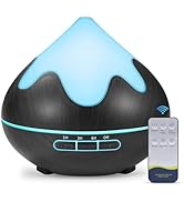 GLOXA 500ML Essential Oil Diffuser, Aromatherapy Diffuser with Remote Control, Multifunctional Ai...