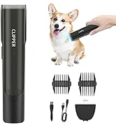 LEMULEGU Pet's Automatic Inhaling Powerful Electric Hair Trimmers with Claw Clipper Kit Quiet Hom...