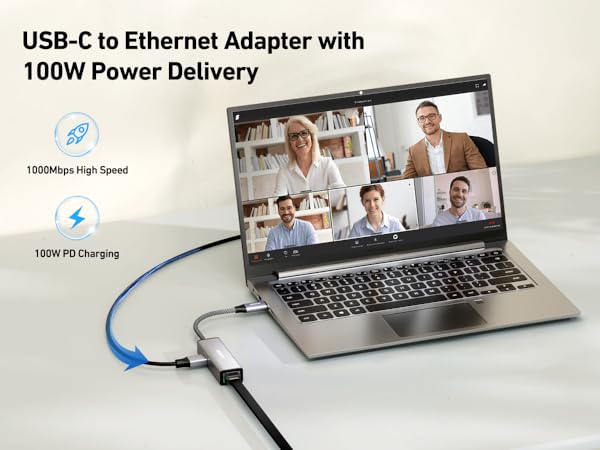 USB C to Ethernet + Power Delivery
