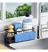 DYFVREN Kitchen Sink Sponge Holder - Self-Draining, Detachable Dish Cloth Holder, Rustproof Kitch...