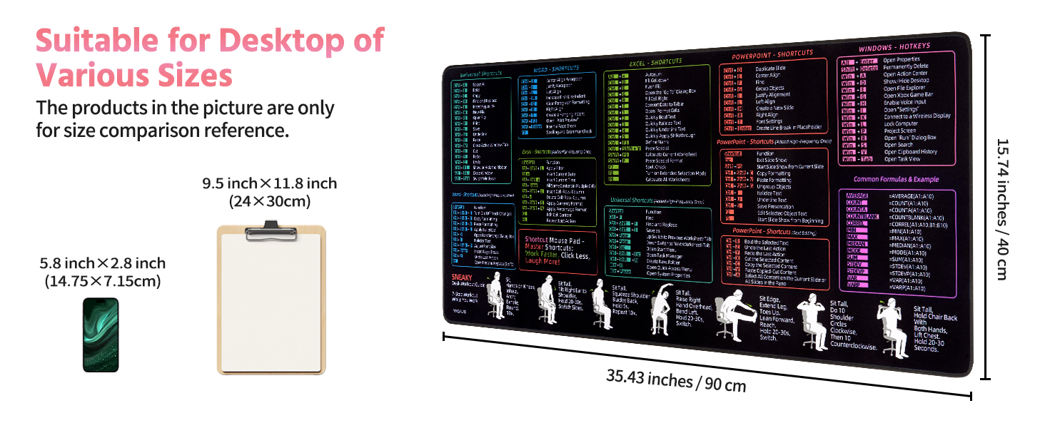 MOSISO Keyboard Mouse Pad Set