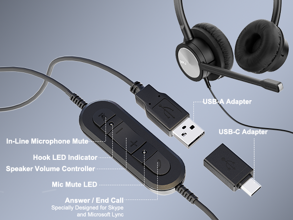 usb headset dual ear work from home