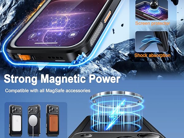 oterkin for iPhone 18 series magnetic IP68 waterproof translucent matte back 360 full body case