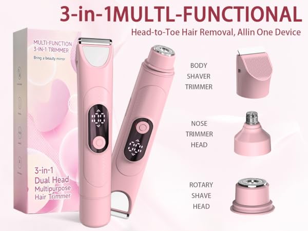 Bikini Trimmer for Women : 3-in-1 Painless Electric Shaver