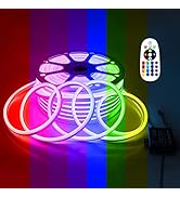 Aclorol RGB Neon Rope Lights 164FT AC 110V-130V Neon LED Strip Lights Outdoor Waterproof Multicol...