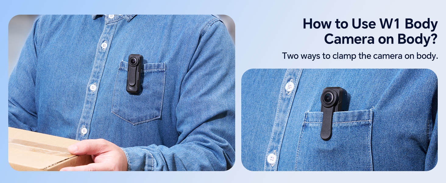 Two Ways to Wear the BOBLOV W1 Body Camera