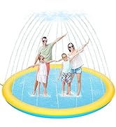 95" Extra Large Splash Pad for Kids and Dogs, 7.91FT Giant Non-Slip Thickened Sprinkler Pad Pool,...