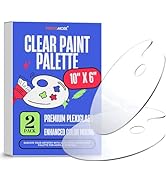 Performore 2 Pack Clear Acrylic Painting Palettes, French Style Oval Non-Stick Plexiglass Pigment...