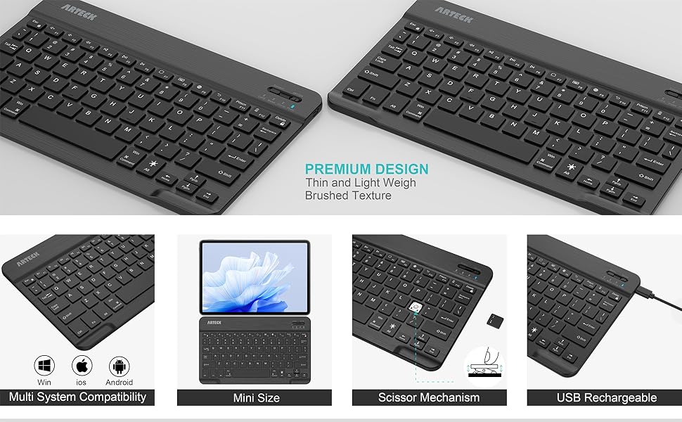 HB030B Backlit Bluetooth Keyboard 3