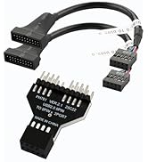 WENAIYAXU USB 2.0 Front Panel Header 9Pin 1 to 2 HUB 9Pin Mainboard Header Extension Adapter with...