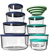 AILTEC Glass Food Storage Containers with Lids, Glass Meal Prep Containers for Lunch, 8Pack Reusa...