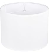 White Lamp Shade for Table Lamps, Large Drum Lampshade 13" Top x 13" Bottom x 10" High, Replaceme...