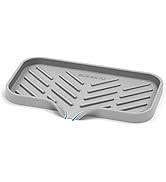 SUBEKYU Silicone Kitchen Soap Tray, Sink Tray for Kitchen Counter/Soap Bottles, Sponge Holder and...