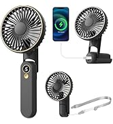 Dhenrio Portable Handheld Fan, [5-15 Working Hours] 180° Foldable Personal Fans as Power Bank, US...
