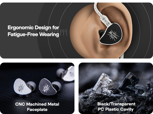 Linsoul Kiwi Ears Belle 10mm DLC Dynamic Driver in-Ear Monitor, HiFi Wired Earbuds