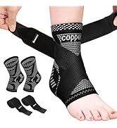 INDEEMAX Ankle Brace for Women &amp; Men, Ankle Compression Sleeve Support Copper Infused Ankle Brace...