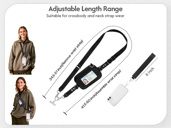 clip and go phone strap lanyard crossbody cross body adjustable cell wristlet wrist wallet rfid