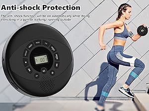 Discman with anti-shock protection