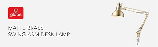 62000010 - Matte Brass Swing Arm Desk Lamp