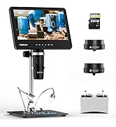 TOMLOV DM601 HDMI Digital Microscope - 1500X, 3 Lens, Coin View, 7" IPS Screen, 2K Camera, Biolog...