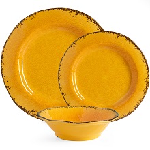 melamine dinnerware sets yellow