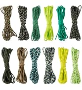 FASHEWELRY 157 Feet 2mm Green Dark Paracord Rope 12 Colors Multifunction Thick Paracord Parachute...