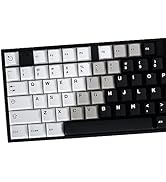White Black Gradient Keycaps Set Cherry Profile Doubleshot Custom Keycaps 121 Keys for 61 64 87 1...