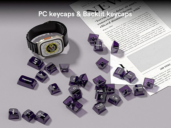 Clear keycaps,Transparent Keyboard keycaps,Jelly Key caps Set,Shine Through keycap,MDA Profile caps