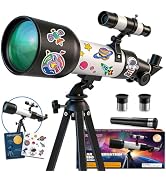 Telescope for Kids 60mm 90x Magnification with Sturdy Tripod, 2 Eyepieces &amp; Finder Scope, 360mm T...