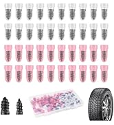 40PCS Tire Plug Kit Rubber Carbon Steel,Big &amp; Small Self-Tapping Screw in Tire Plugs Kit for Vacu...