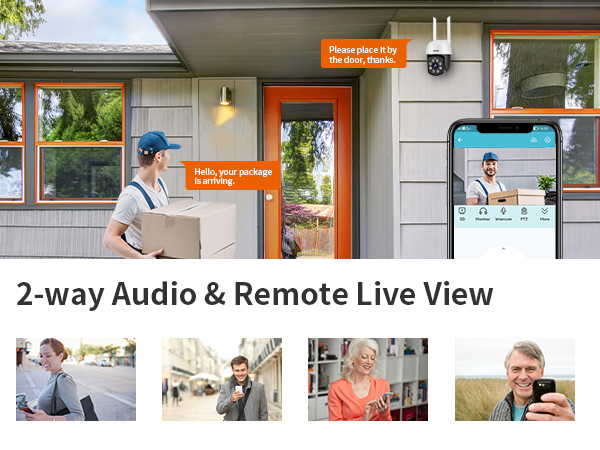  2K 3.0MP Outdoor WiFi PTZ Security Camera, 2.4G WiFi, Auto Tracking