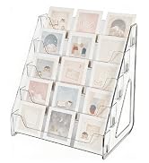 folconroad Upgraded 5 Tier Acrylic Card Display Stand, Vertical Card Holder | Clear Display for G...