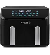 Holstein Housewares 9.5-QT Dual Basket Digital Air Fryer with 8 Preset Functions - Fry Roast, bak...