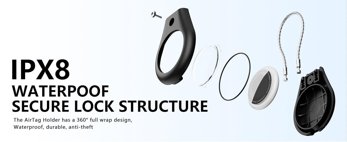 Airtag Keychain with Secure Lock
