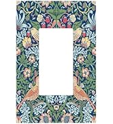 Yamxbfa Willams Morris Vintage Floral Rustic Green Leaf 1 Gang Rocker Light Switch Covers Single ...
