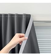 Sovtfides Magic Tape Stick On Curtains Window Shades Pull Down Blackout Window Cover Blackout Cur...