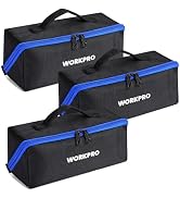 WORKPRO Tool Bag with Zipper, 10" Utility Wide Mouth Heavy Duty Tool Storage Bag, Multipurpose Zi...