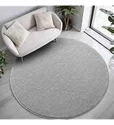 FALARK Grey Round Area Rugs for Living Room Bedroom, 4x4 Feet Ultra Soft Memory Foam Modern Indoo...