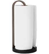 Umbra Bellwood Paper Towel Holder, Wooden with Weighted Base, Black/Walnut | Freestanding design,...