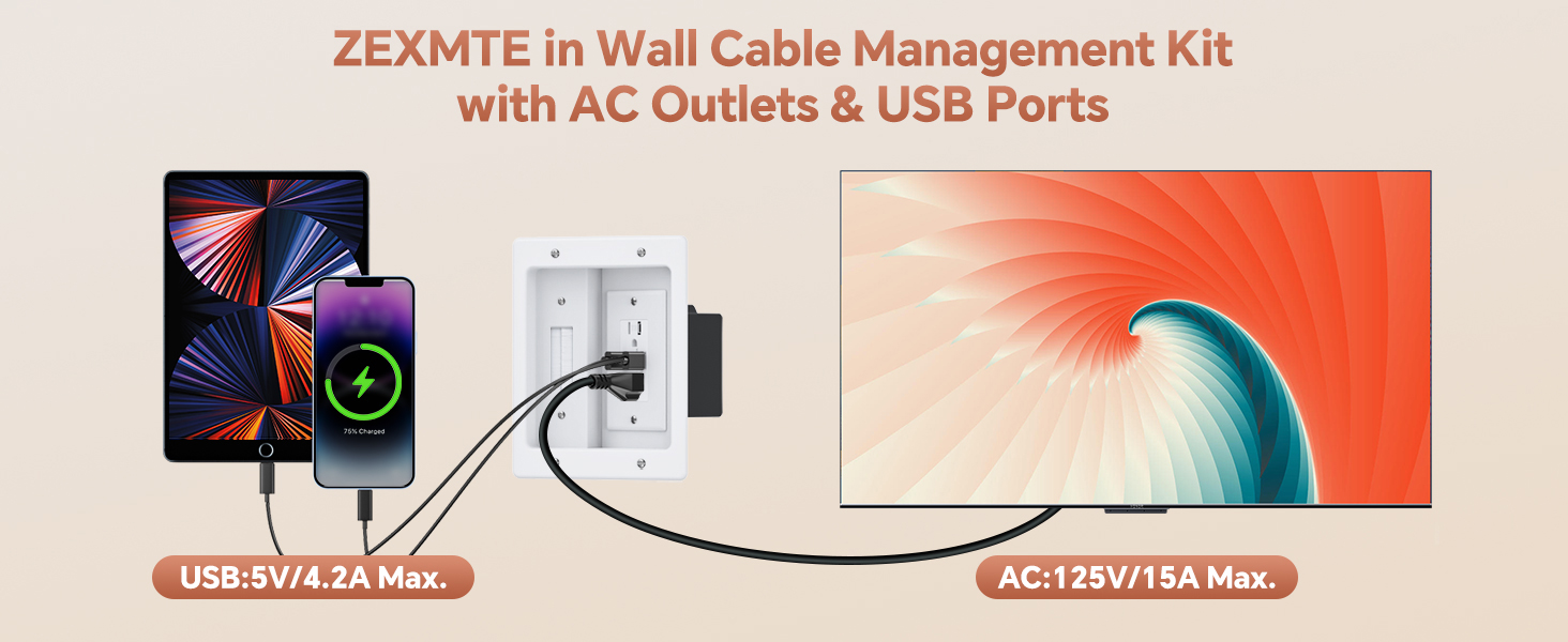 recessed outlet tv wall