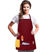 TEXVIDA Aprons for Women Men with 7 Pockets – Zipper Pocket - Buckle Closure - Server, Waitress, ...