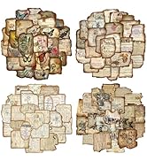Bomichi 200 Vintage Aesthetic Sticker Pack 100 Designs Duplicate Decals Retro Botanical Ephemera ...