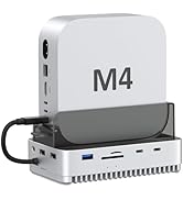 AKKYAJAURE Vertical Docking Station for Mac Mini M4 – USB4 40Gbps M.2 NVMe SSD Enclosure &amp; USB-C ...