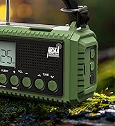 NOAA Emergency Weather Radio- 12000 Battery Operated Hand Crank Solar Portable AM/FM Radio with 5...
