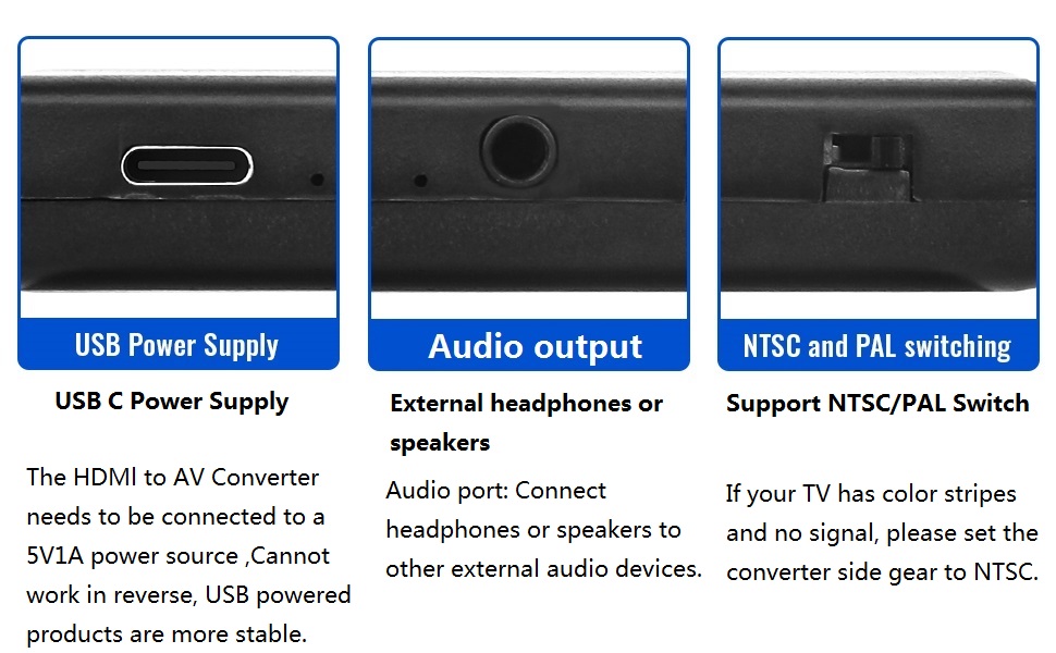 HDMI to AV Adapter+5